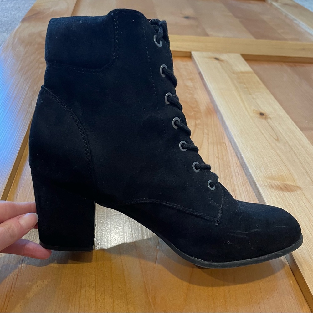 Madden Girl Heeled Boots Black Size 8